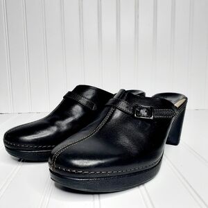 Cole Haan Womens Leather Mule Slip On Sandal Black Closed Toe D116